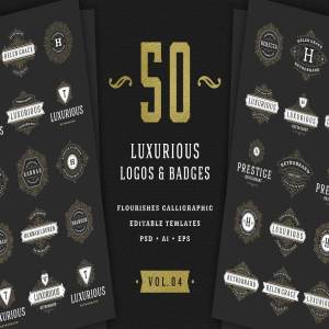 50款奢侈品品牌Logo设计模板 50 ornaments logos & monograms