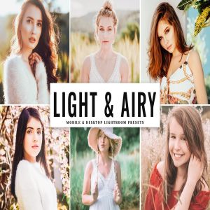柔和阳光肖像摄影后期调色滤镜LR预设 Light & Airy Mobile & Desktop Lightroom Presets