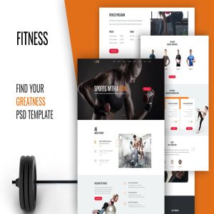 健身俱乐部官网网站设计PSD模板 Fitness Gym Body Building Club PSD Template
