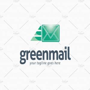 绿色电子邮件服务Logo模板 Green Mail Logo Template插图2
