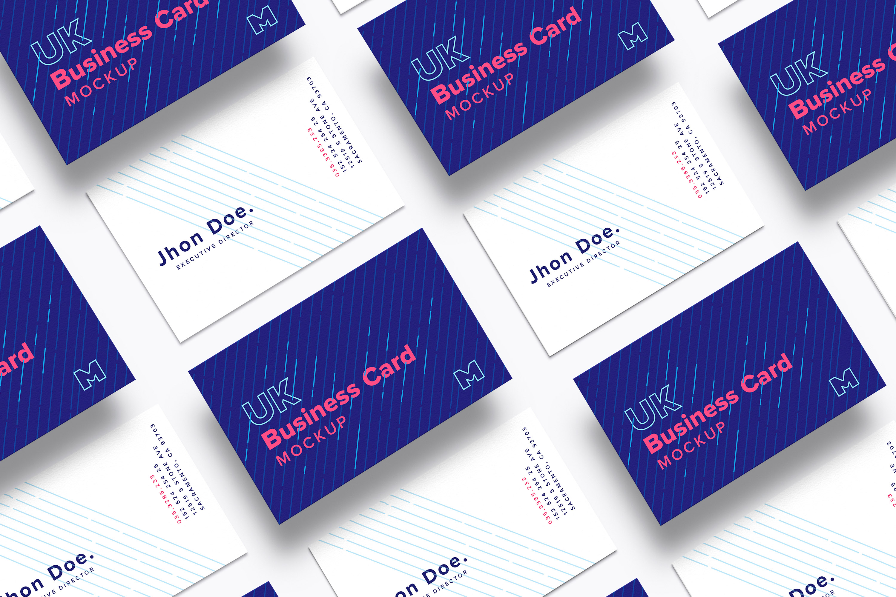 英国标准尺寸企业名片设计样机03 UK Business Cards Mockup 03
