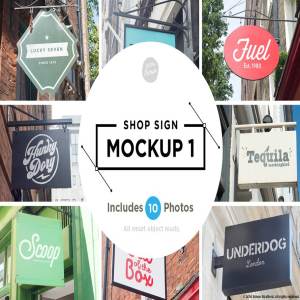 超有范的店招样机合集第一波 Shop sign mockup 1