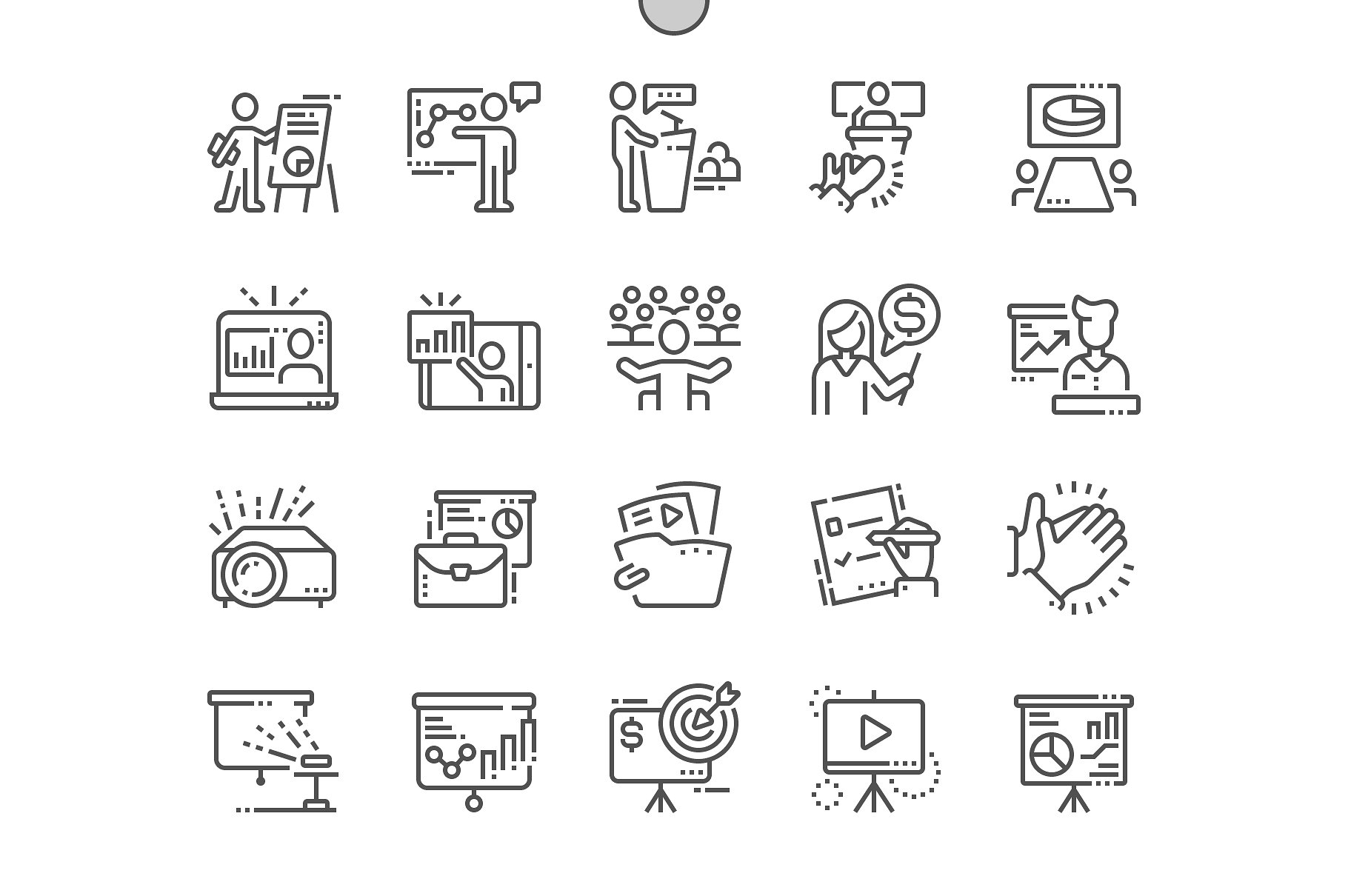 企业商业幻灯片演示文稿专用图标集 Business Presentation Line Icons