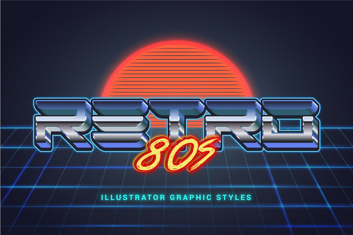 80年代复古文本图层样式 80s Retro Illustrator Styles