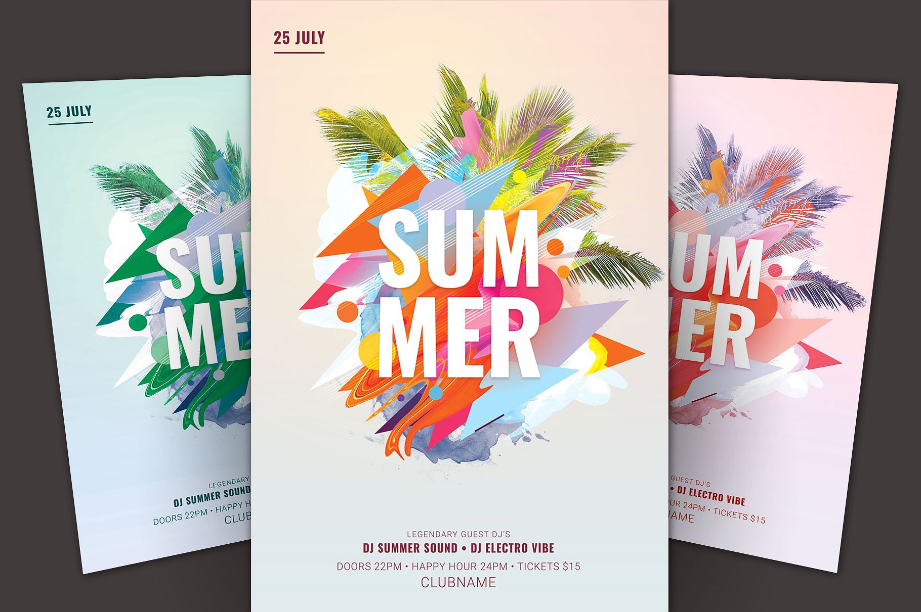 缤纷夏季派对活动宣传推广单模板 Summer Flyer