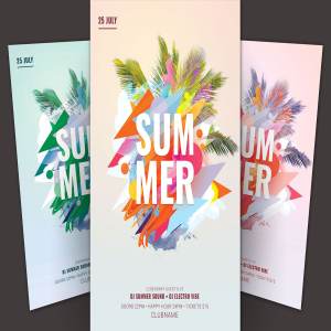缤纷夏季派对活动宣传推广单模板 Summer Flyer