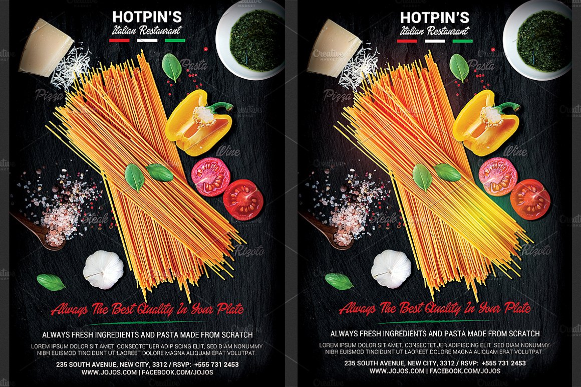 意大利餐厅传单模板 Italian Restaurant Flyer Template