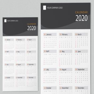素色设计风格2020日历年历设计模板 Creative Calendar Pro 2020插图3