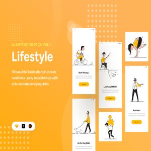 一流设计素材网下午茶：生活方式时尚矢量概念插画素材下载[Sketch,AI,Fig]