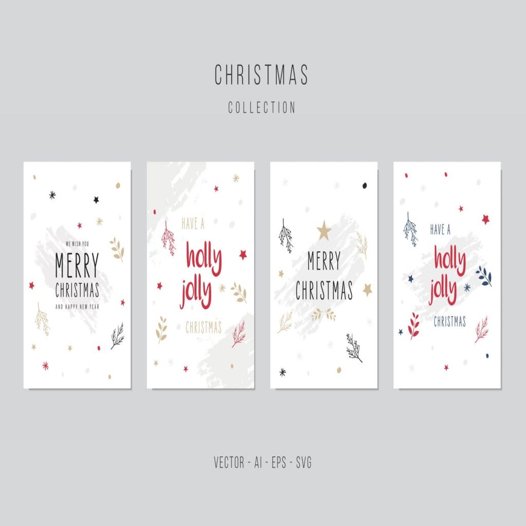 圣诞贺卡矢量设计模板素材v5 Christmas Vector Card Set. vol.5插图