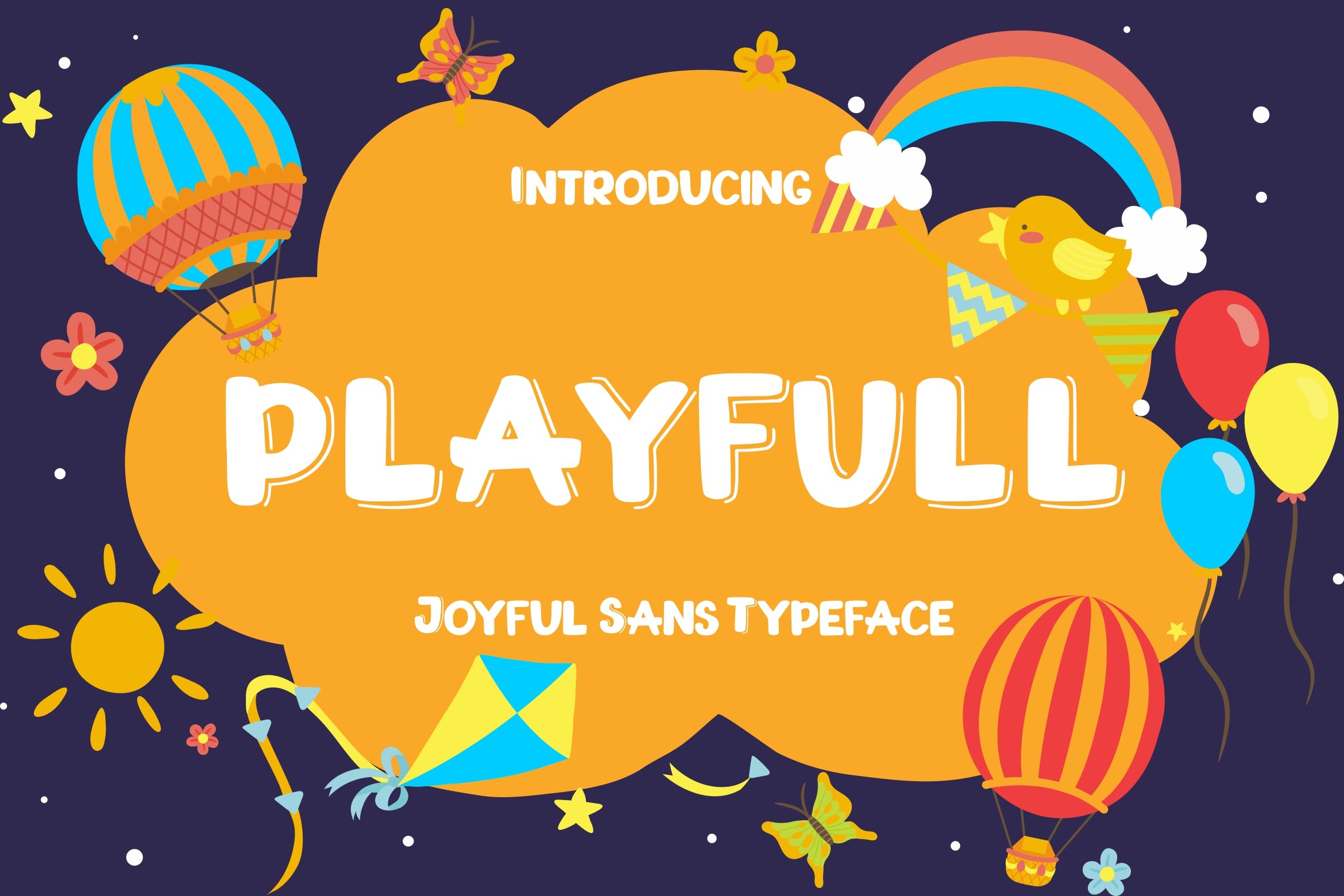 儿童主题设计绝配英文卡通可爱风格无衬线字体 Playfull Joyful Sans