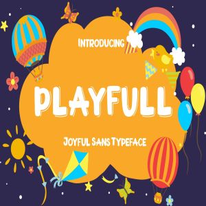 儿童主题设计绝配英文卡通可爱风格无衬线字体 Playfull Joyful Sans