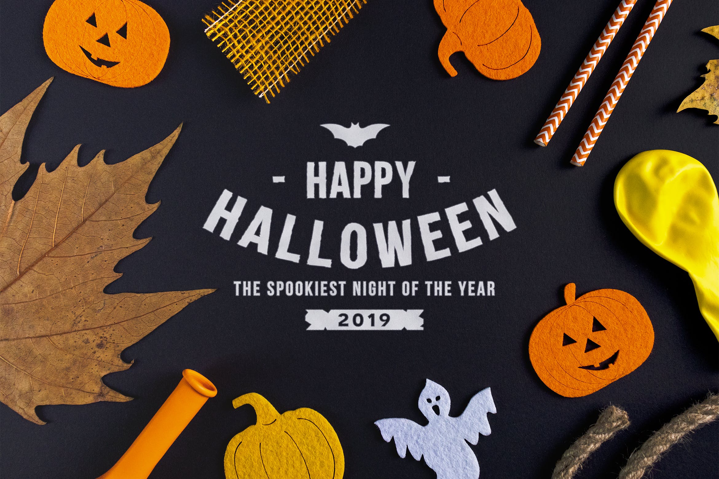 万圣节节日场景设计样机模板 Halloween mockup