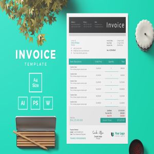 企业发票票据报价单设计模板v03 Invoice Template 03