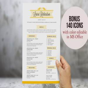 2合1时尚横幅简历 2 in 1 stylish banner Word resume