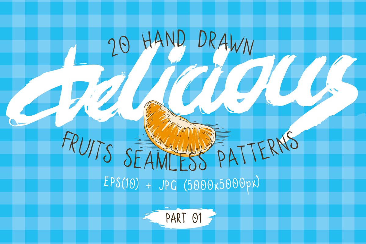 水果图案无缝纹理合集 Fruits Seamless Patterns Set