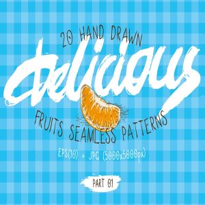 水果图案无缝纹理合集 Fruits Seamless Patterns Set