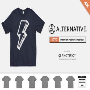经典圆领T恤样机模板 Alternative 1070 T-Shirt Mockups
