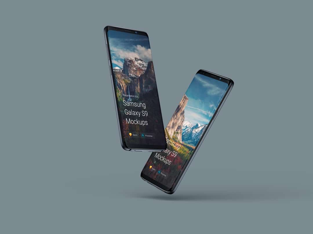 超级主流桌面&移动设备样机系列：Samsung Galaxy S9  三星智能手机样机 [兼容PS,Sketch;共2.11GB]