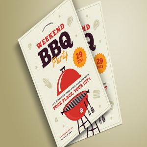 烧烤派对传单模板 Barbeque Party Flyer