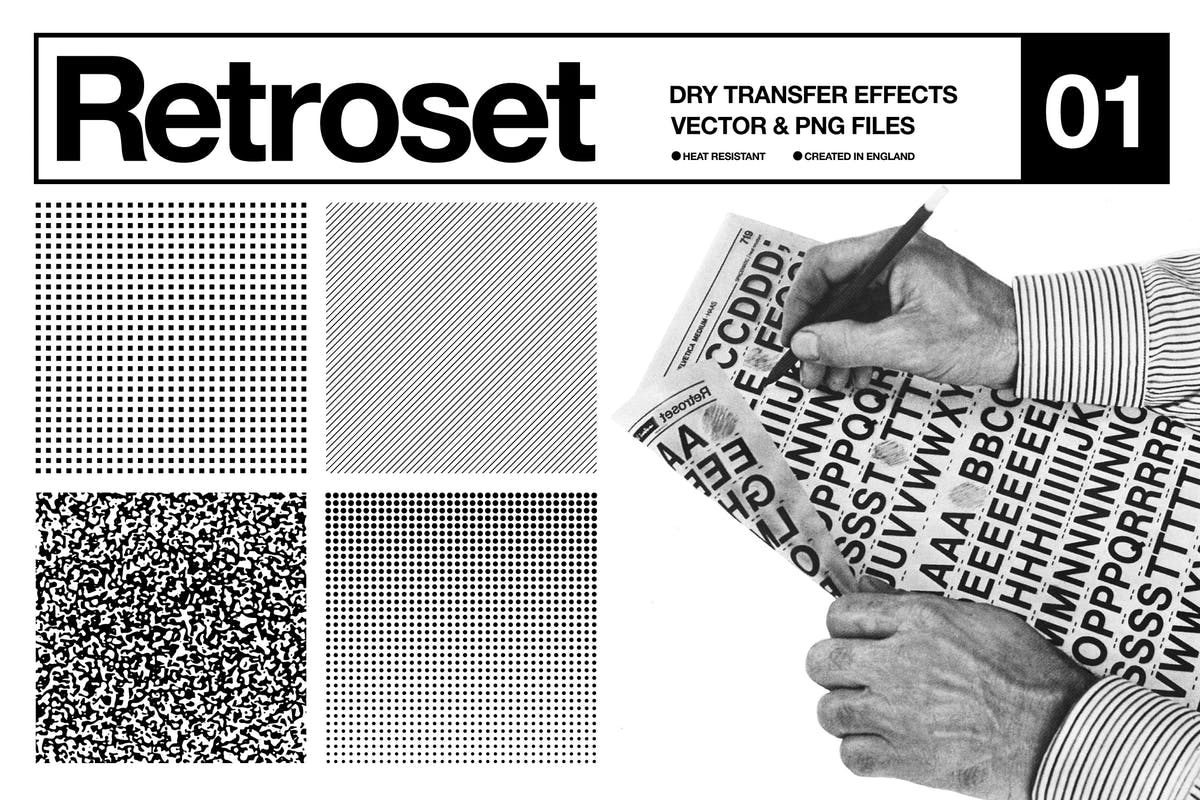 抽象复古线条/网格纹理图案素材 Retroset