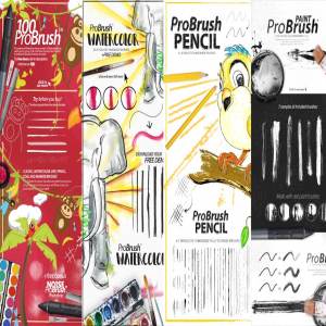 300+模拟各类画笔笔画AI笔刷 300+ Illustrator Brushes