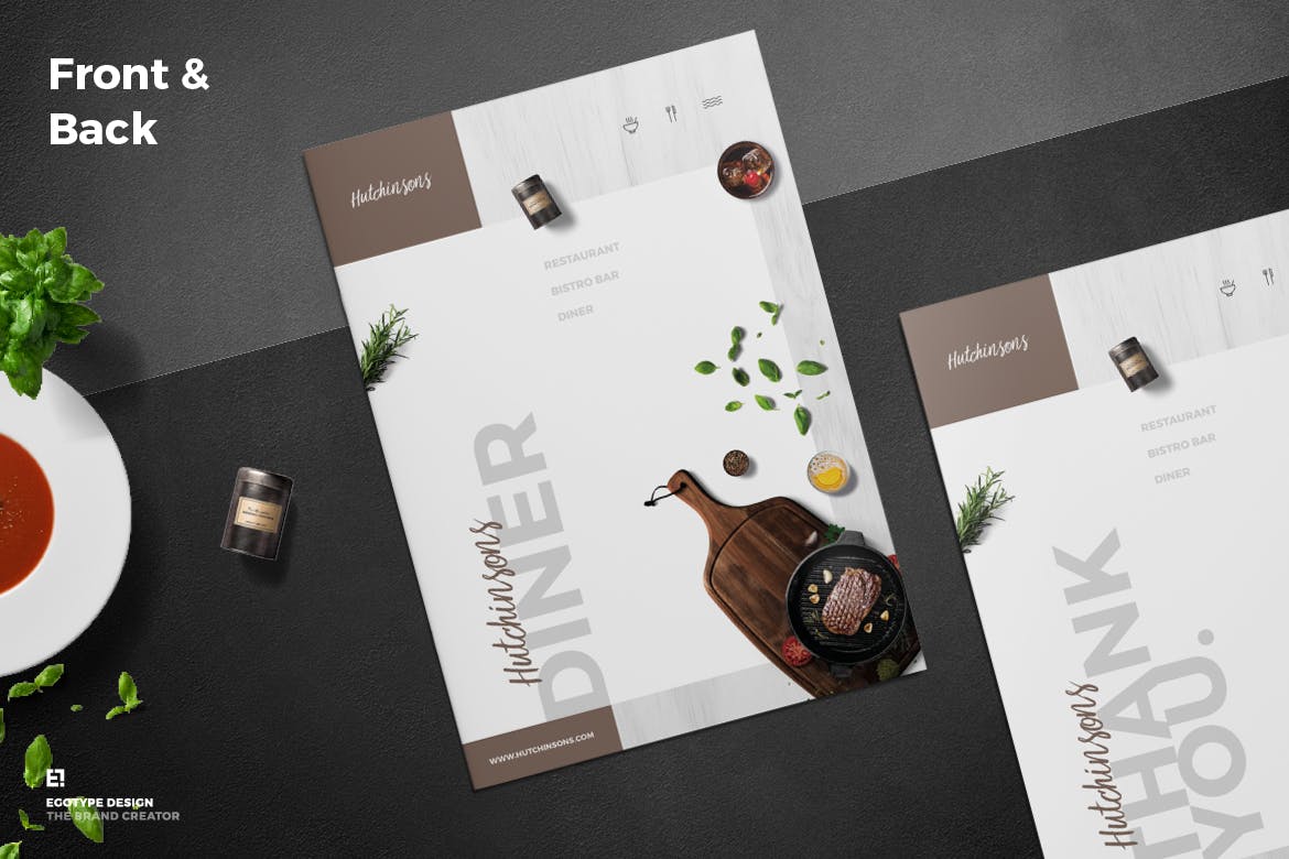 高品质的高端时尚餐厅餐厅菜单菜谱设计模板