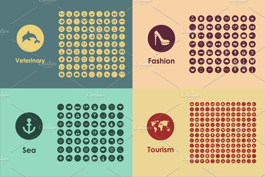 圆形矢量图表大礼包[139个类别] HAMSTER Round Icons Library