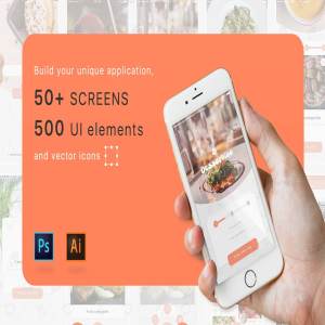美食应用 UI 套件 Food application ui kit 50 screen