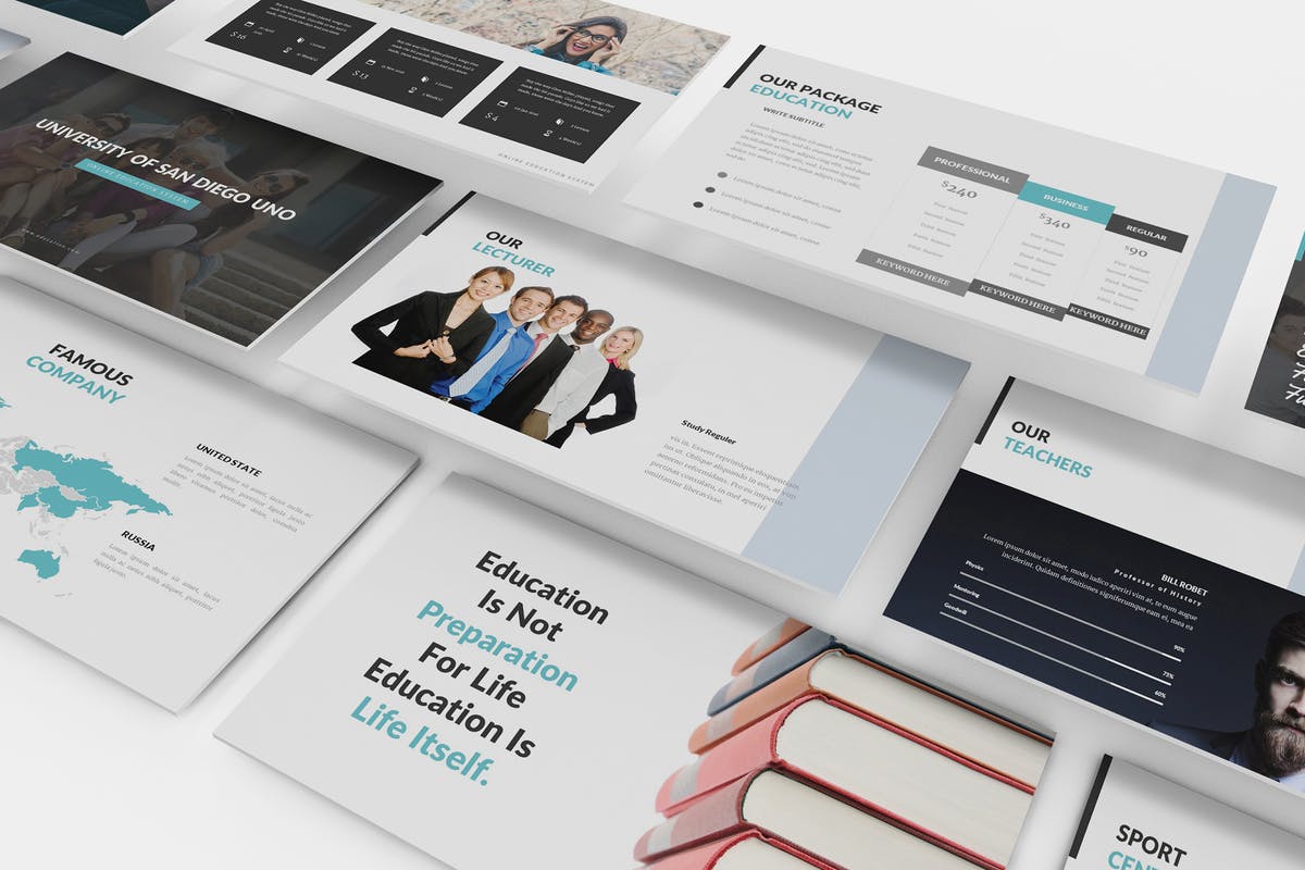 大学教育行业PPT幻灯片设计模板 University and Education Powerpoint Template