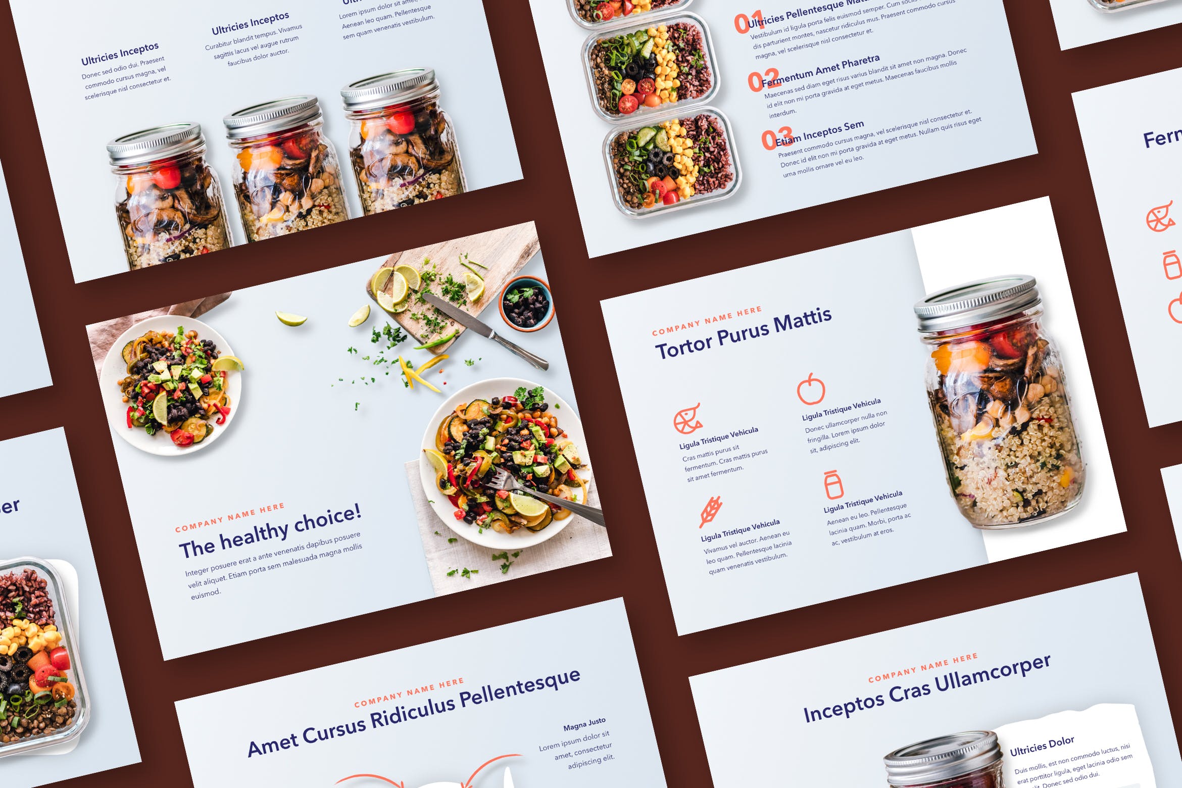 营养与健康饮食主题PPT幻灯片模板 Nutritious PowerPoint Template