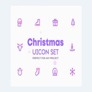 圣诞节＆冬天主题UI图标素材 UICON – Christmas, Winter Icons Set