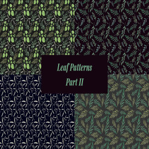 手绘树叶矢量图案无缝纹理素材v2 Nature Hand Drawn Vector Leaf Patterns II