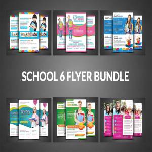 学校教育机构推广传单打印模板 School Admission Flyer Bundle