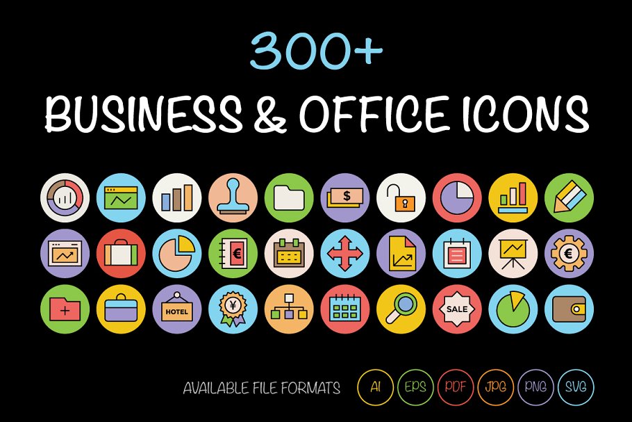 300+商业办公室主题图标 300+ Business and Office Icons
