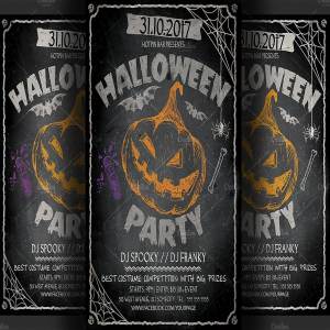 现代万圣节传单模板 Halloween Flyer Template