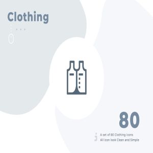 80枚极简主义服装设计主题线框图标素材 80 Clothing icon set – Material