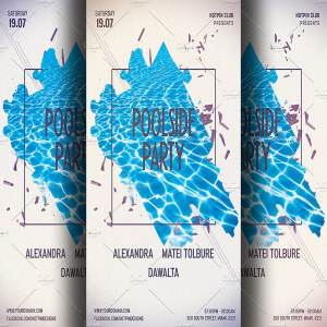 极简主义夏日狂欢派对海报PSD模板 Minimal Summer Pool Party Flyer