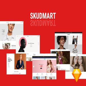 15+极简设计风格网站首页设计SKETCH模板 Skudmart – Clean, Minimal Sketch Template