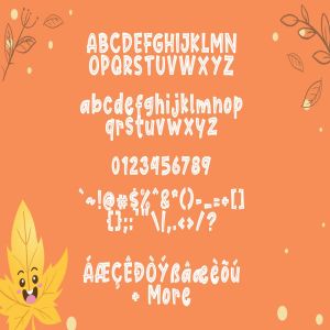 可爱风格枫叶装饰设计英文无衬线字体cute Maple Font 一流设计网 可爱风格枫叶装饰设计英文无衬线字体cute Maple Font 一流设计网