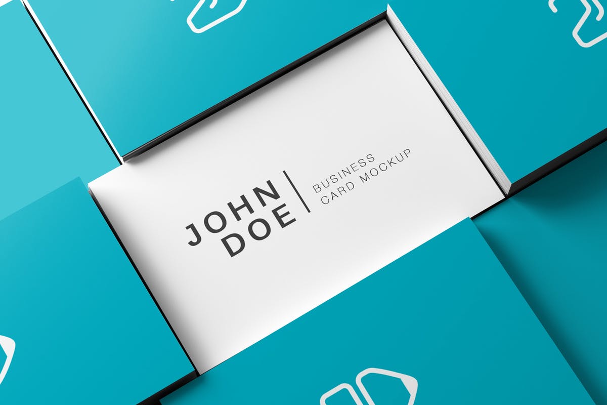 3D立体企业名片样机模板 85×55 Business Card Mockup