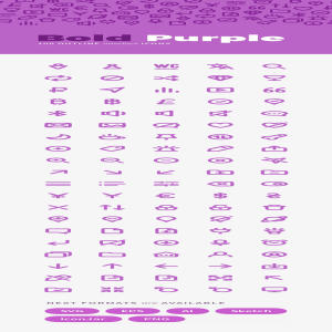 100个紫色风格线框图标集 100 Bold Purple Line Icons