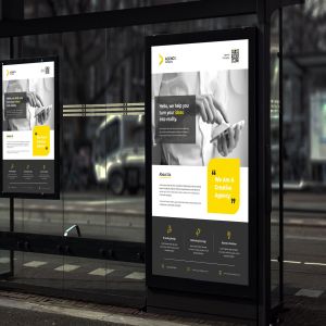 上市路演企业灯箱广告海报设计模板 Agency Corporate Poster TS