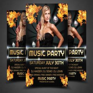 夜店夜场宣传海报设计模板 Night Party Flyer