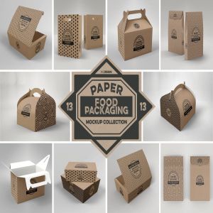 麦当劳/KFC快餐外卖食品纸包装样机Vol.13 Paper Food Box Packaging Mockups Vol. 13