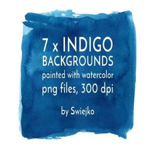 靛蓝水彩背景 Indigo Watercolor Background
