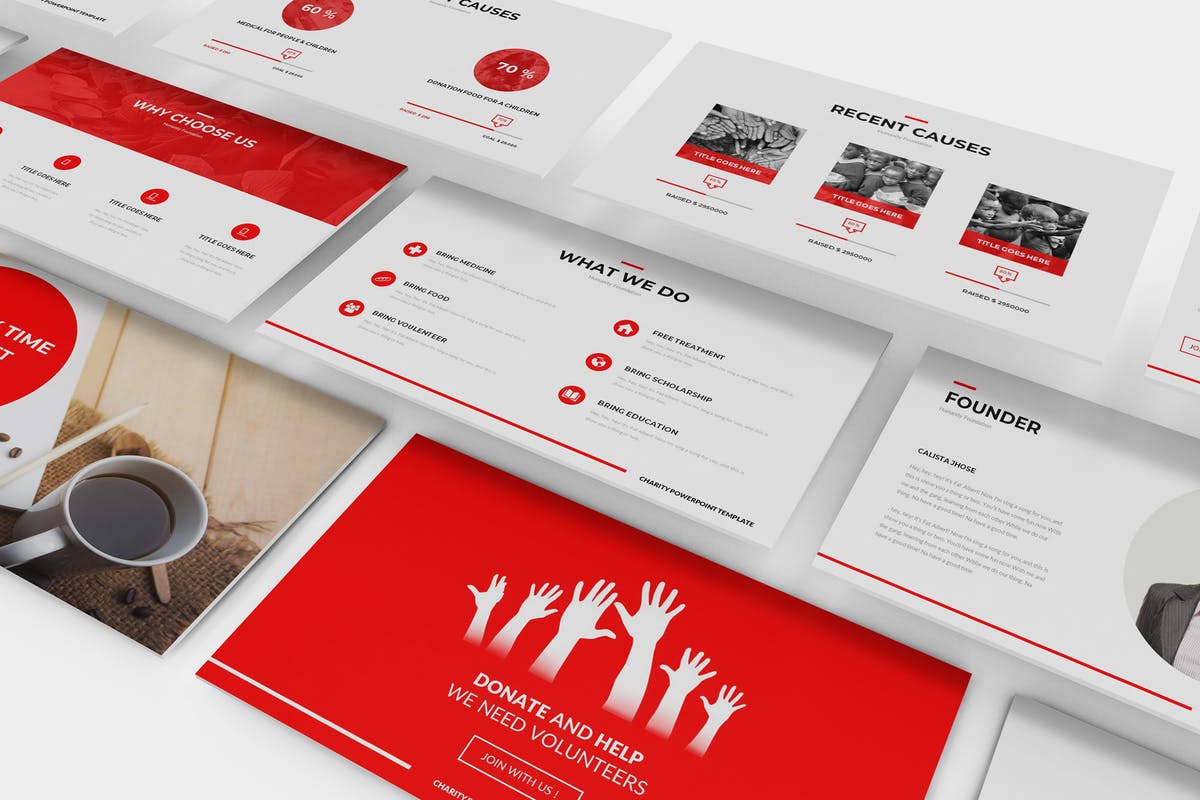 慈善机构/公益组织介绍PPT幻灯片设计模板 Charity Powerpoint Template