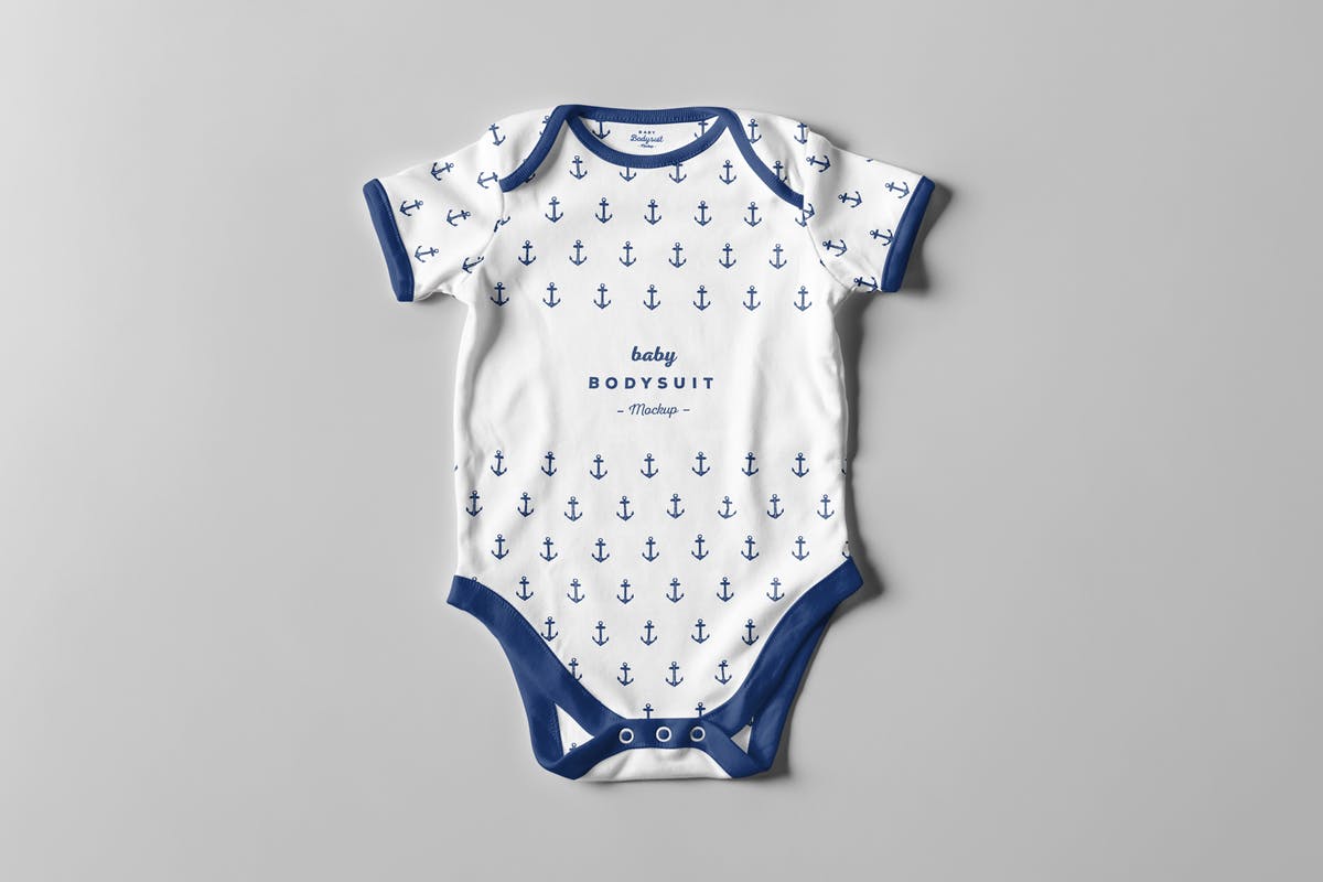 婴儿连体衣服装样机 Baby Bodysuit Mock-up