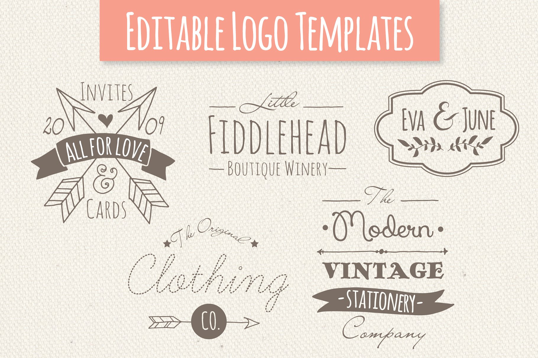 奇思妙想Logo模板合集 Whimsical Logo Templates – Set 4