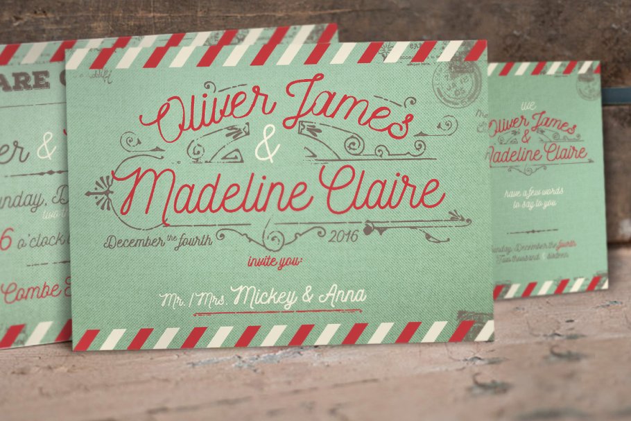 复古航空邮件婚礼设计套件 Vintage Airmail Wedding Suite